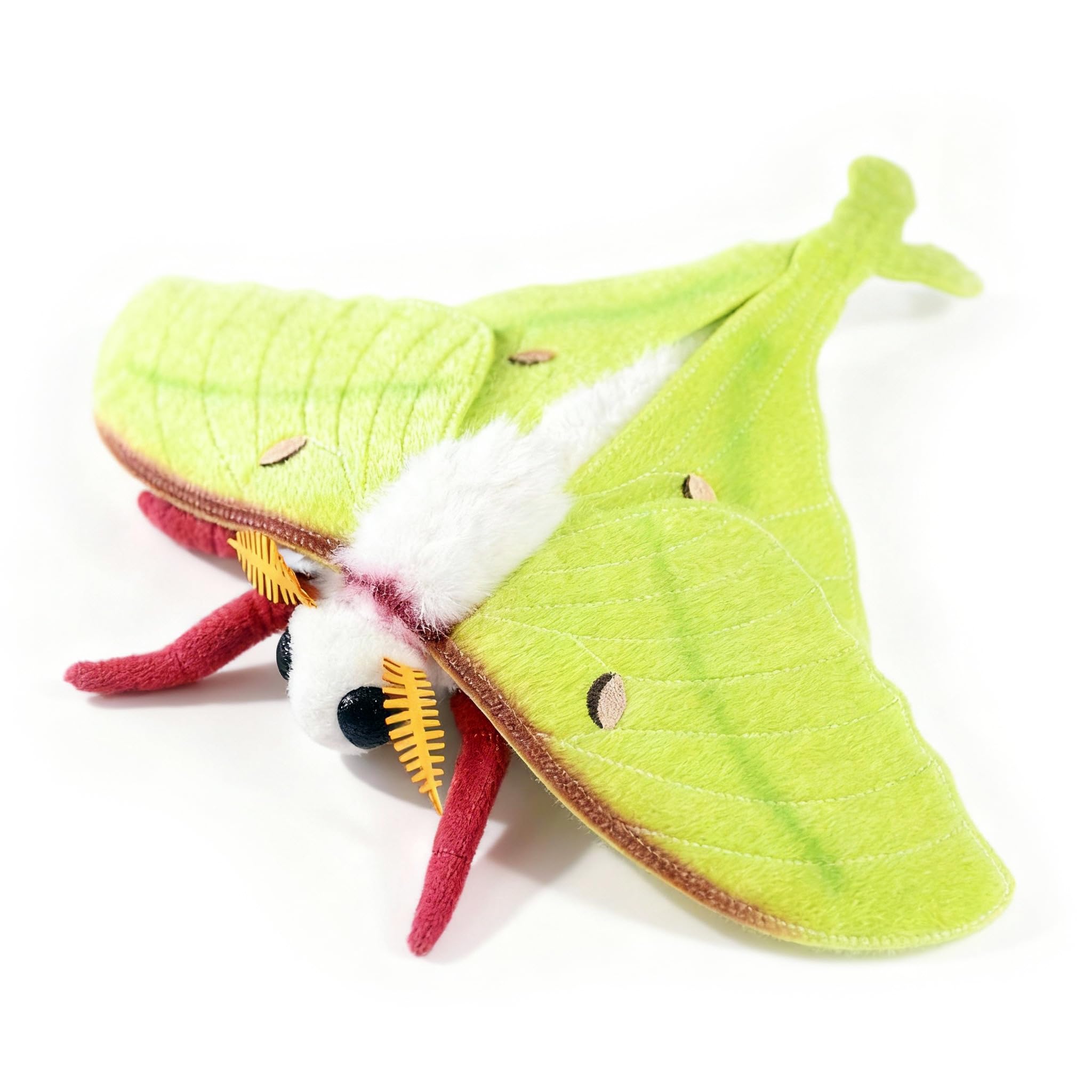 PuffPurrs Chinese Luna Moth Plush – Lifelike 16in Green Silk Moth Toy, Realistic Butterfly Plush Gift for Nature & Science Lovers — image 1