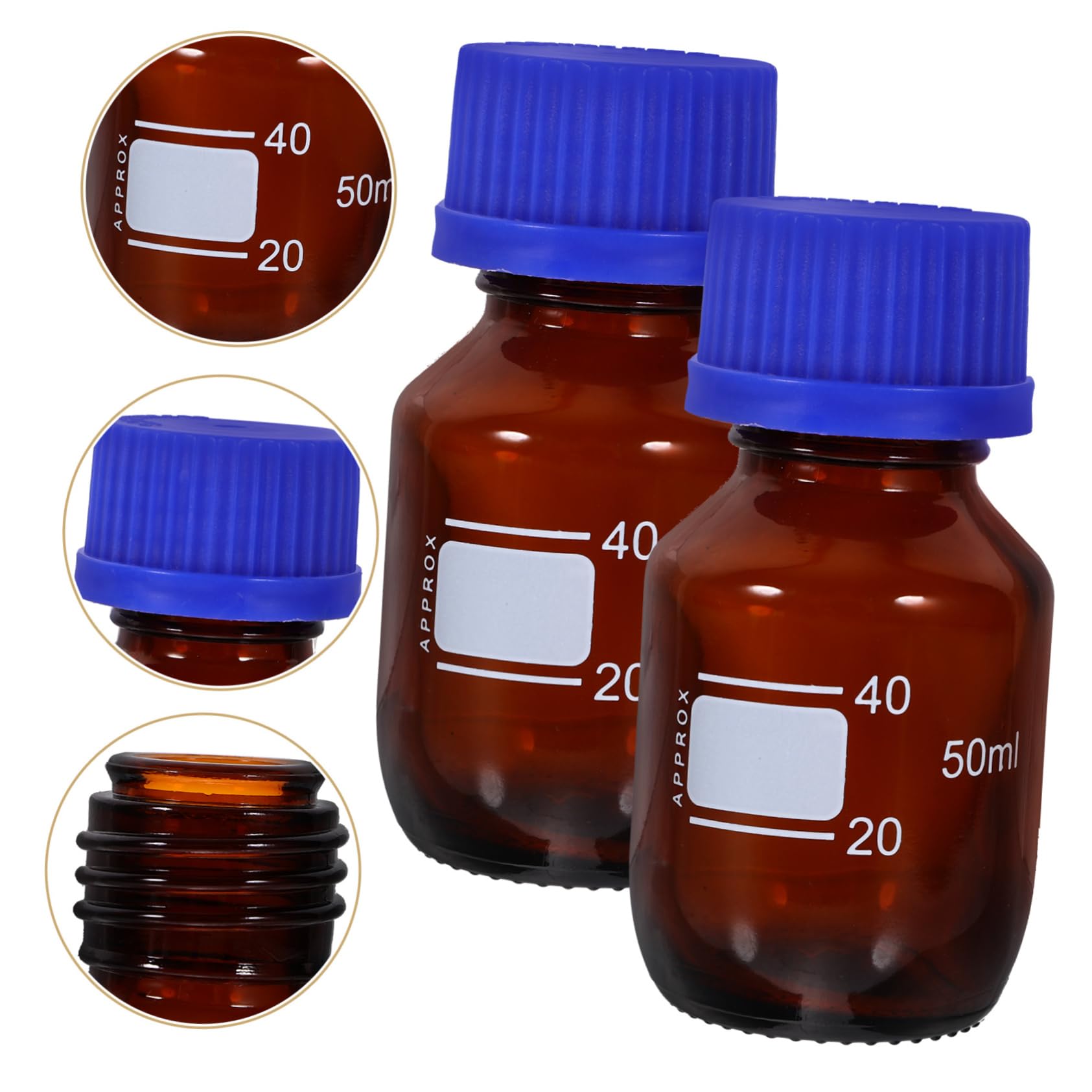 PartyKindom 4 Sätze Reagenzflasche Mit Blauem Verschluss Chemische Reagenzflasche Kalkreagenzflaschen Kleine Reagenzienflasche Graduierte Glasflasche Mit Reagenzien Abs 2 Stück * 4
