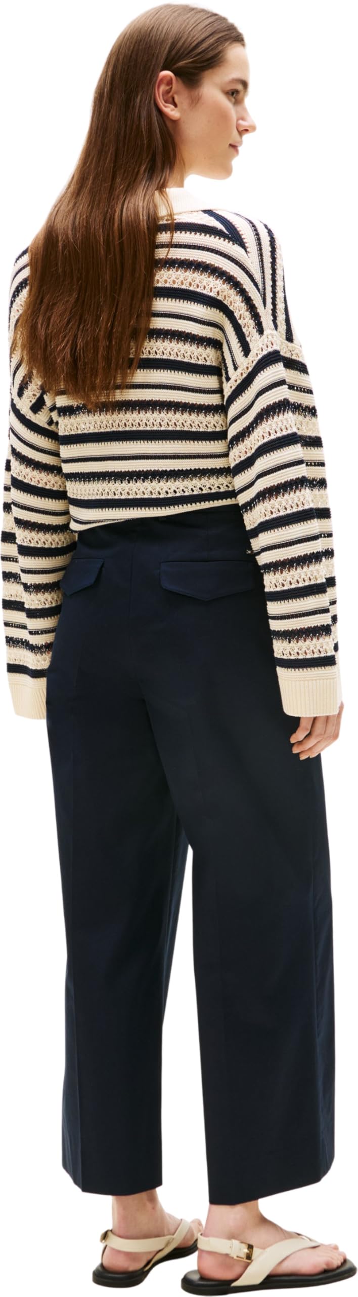 Tommy Hilfiger Pantalón Chino Mujer Cotton Ankle con Pierna Ancha