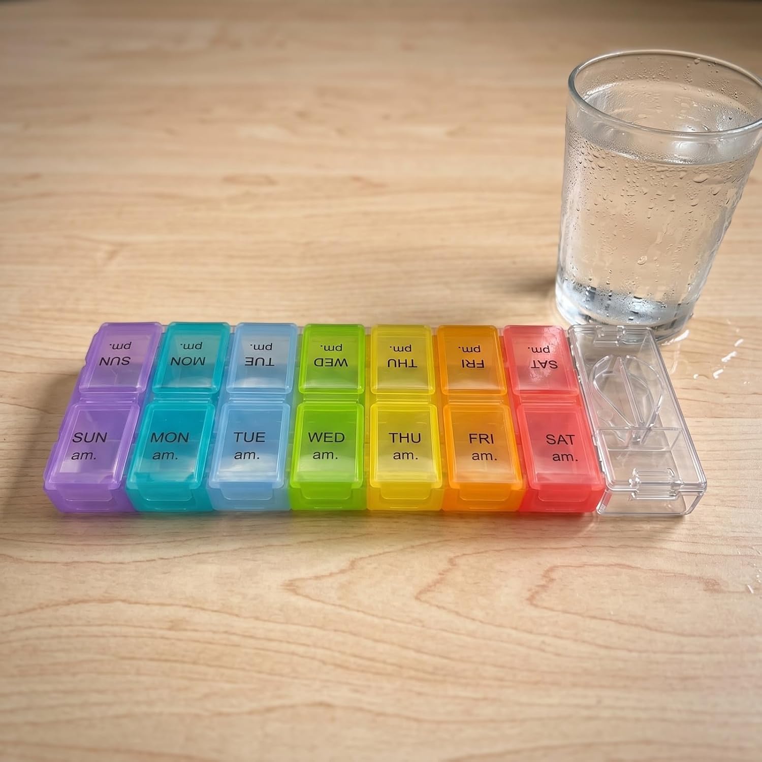 Pill Organizer 7 Day, Pill Box 2 Times a Day AM PM Pill Case, Weekly Pill Container with Pill Cutter Portable Travel Medicine Box for Vitamins and Supplements image 2