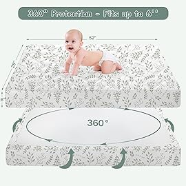 Yoofoss Waterproof Crib Mattress Protector 2 Pack, Quilted Crib Mattress Pad Cover Ultra Soft and Breathable, Machine Washable Toddler Mattress Protector for Standard Baby Crib Size 52\'\'x28\'\'