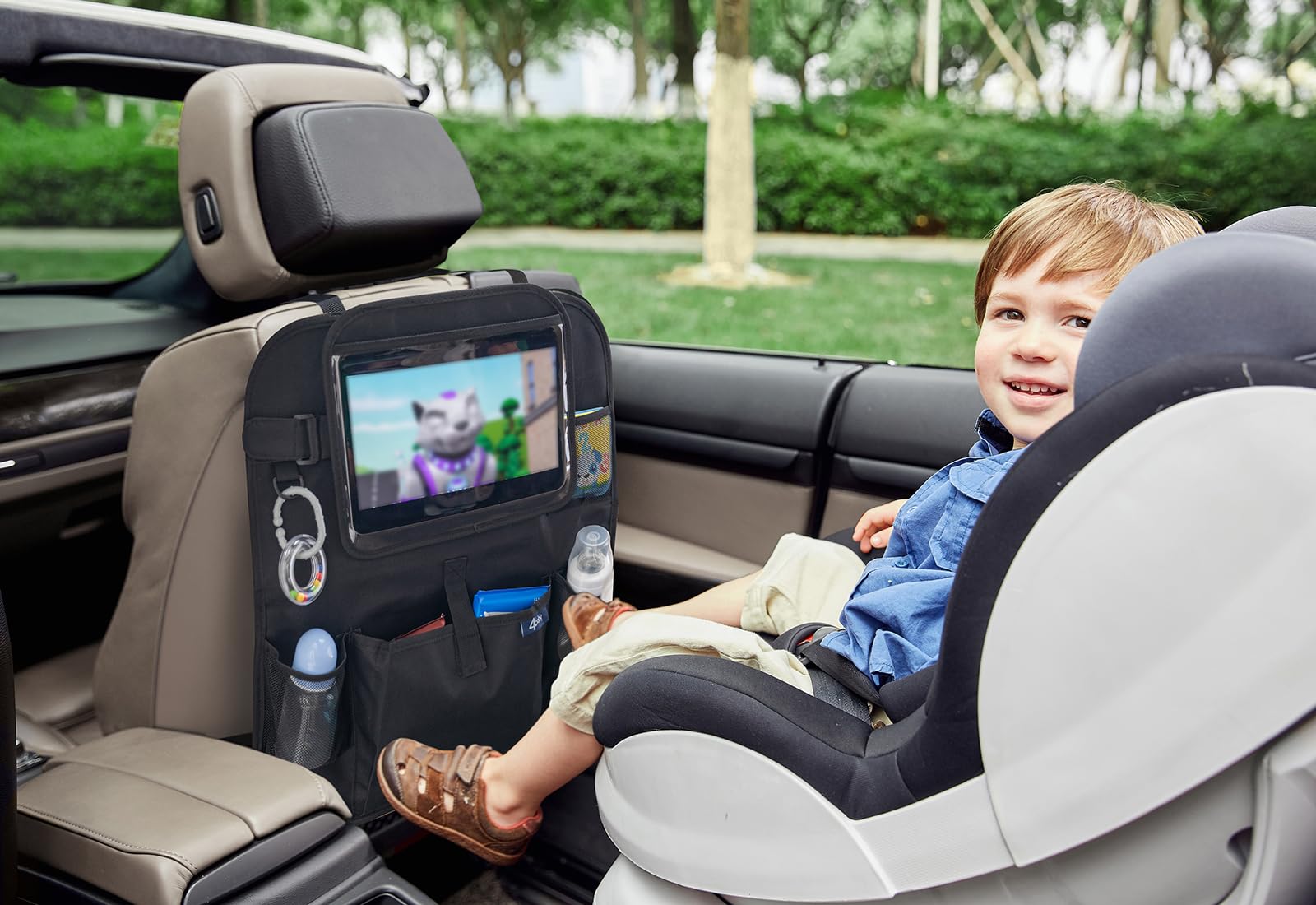 Organiseur de siège de voiture BABYLO avec support tablette amovible pour rangement auto