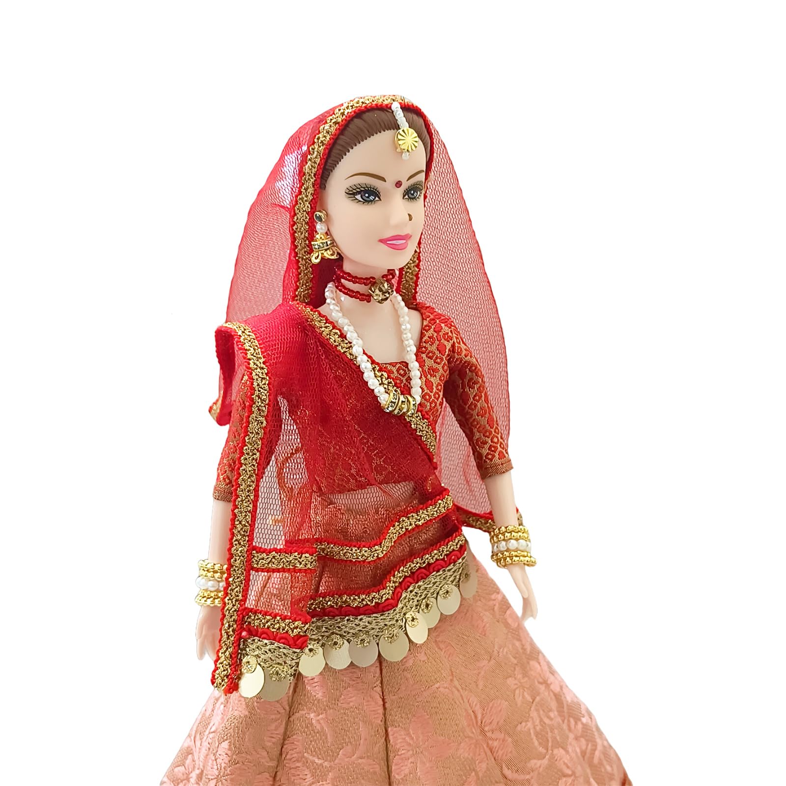 Maalona | Aadya | Inspiring Cultural Play for Kids | Indian Doll in Lehenga | Traditional Doll Set for Girls | Fully Foldable | Hand-Stitched Lehenga| (11.3 Inch, Peach & Red Bridal Lehenga) (B0DBZKHC59) Amazon Price History, Amazon Price Tracker