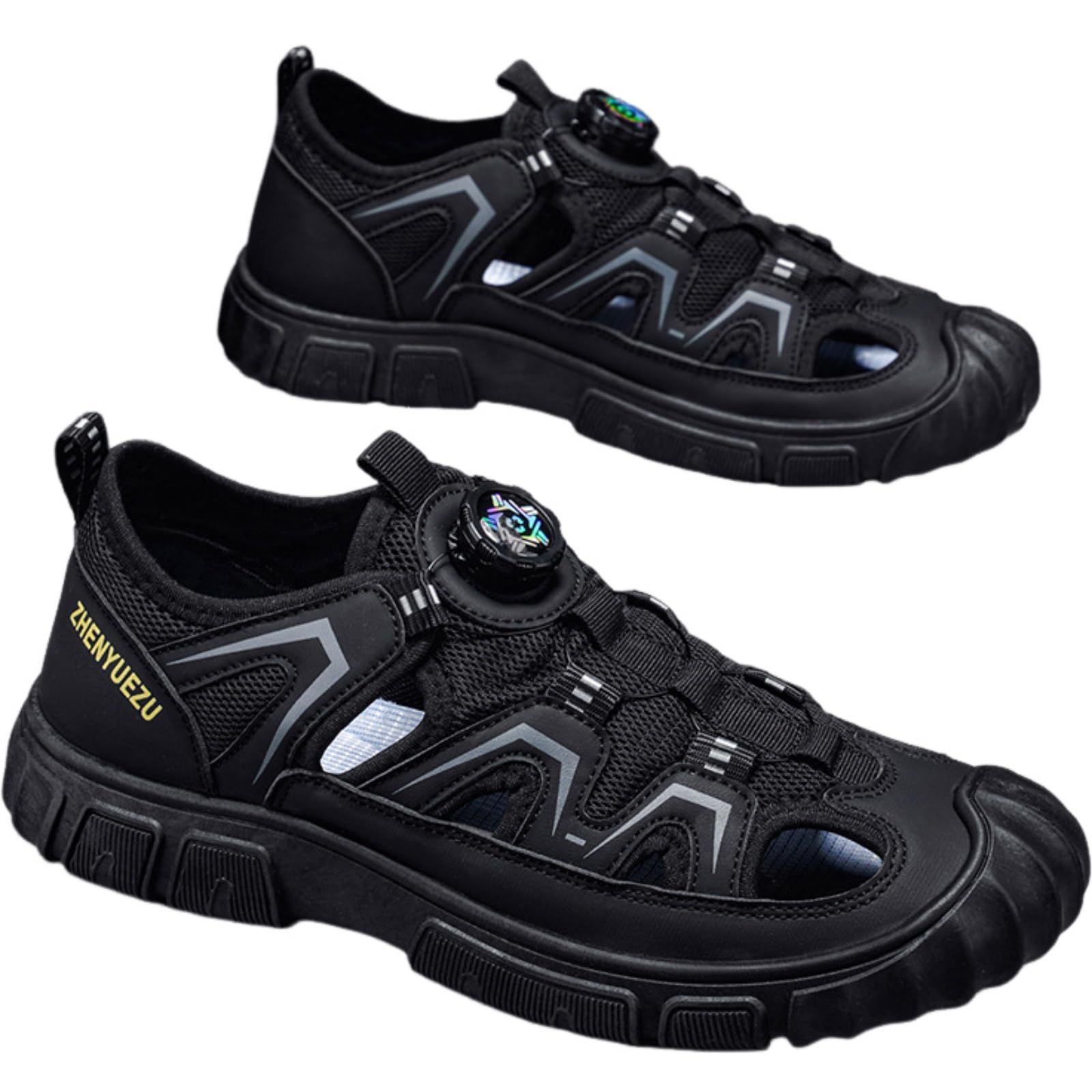 Hixingo Sandali Uomo Estivi Trekking,Casual Sandali Sportivi Outdoor con Lacci Girevoli Antiscivolo Leggeri Scarpe da Trekking Traspiranti per L'Estate