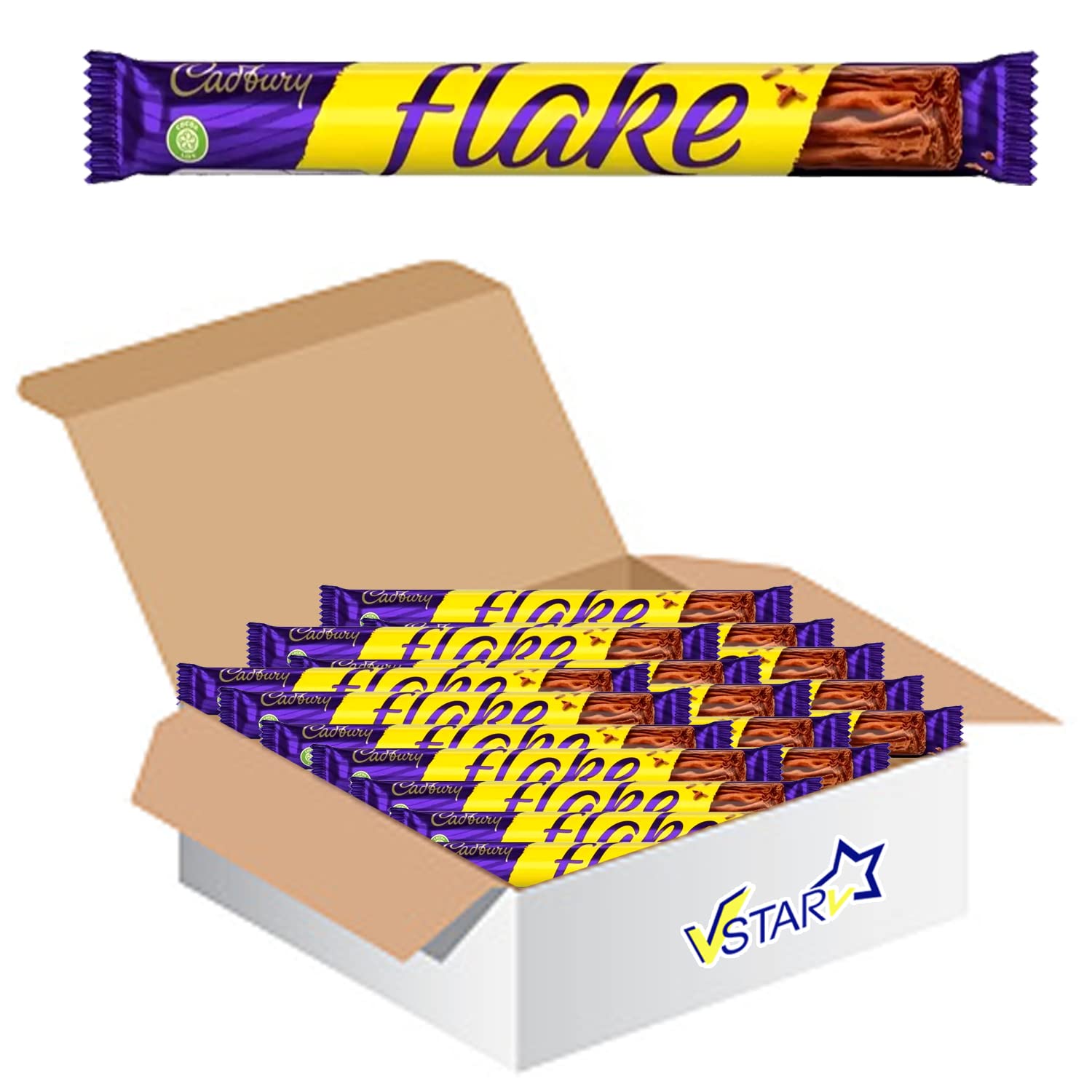 VSTARAll Chocolate Bars Collection (Cadbury Flake Bar 32g, Half Box), 1.0 count