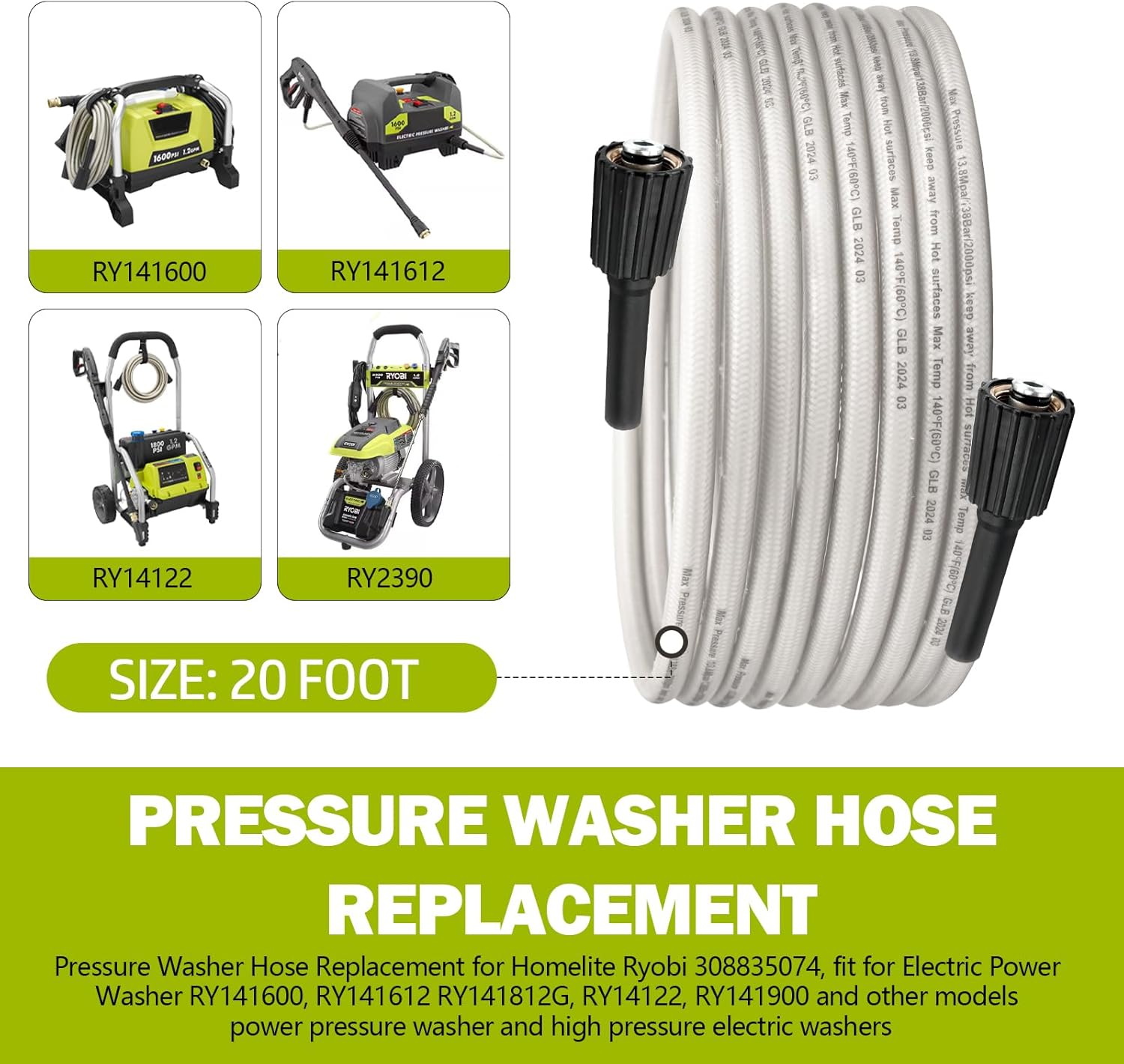 308835074 Pressure Washer Hose Replacement for Ryobi Kenya Ubuy