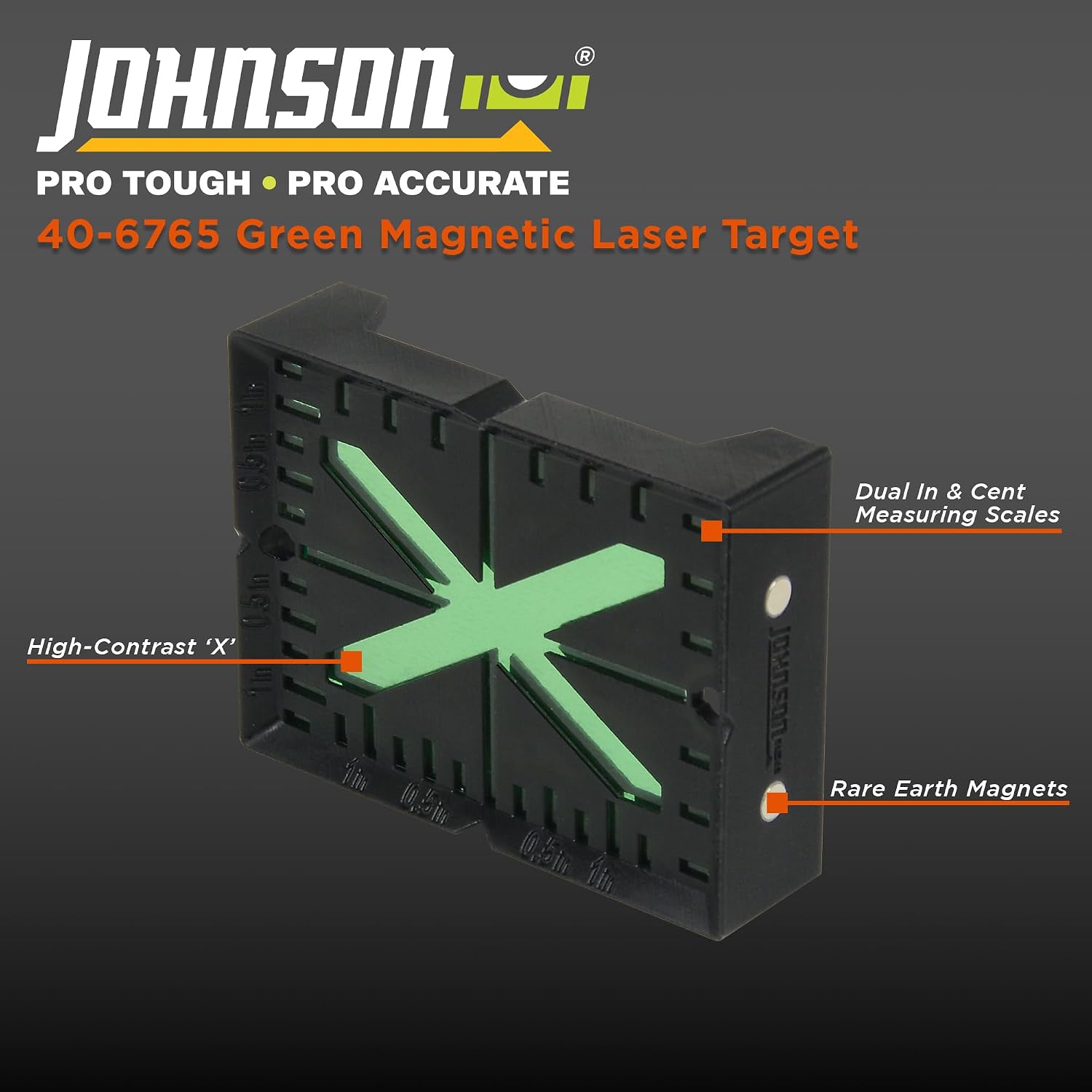Johnson Level & Tool 40-6765 Green Magnetic Laser Enhancement Target
