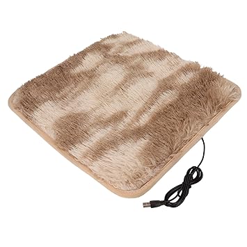 Pet Heating Pad, Professional 28? Constant Temperature Portable Waterproof Dog Warm Bed Mat Soft for Camping for Car (Brown and Gray)