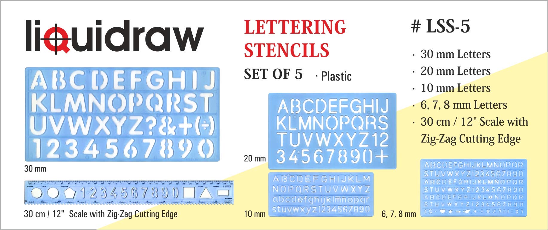 Stencil Grande Per Pareti, Modello Alfabeto3, Dimensioni 330x230mm, J BOUTIQUE STENCILS HJH0075