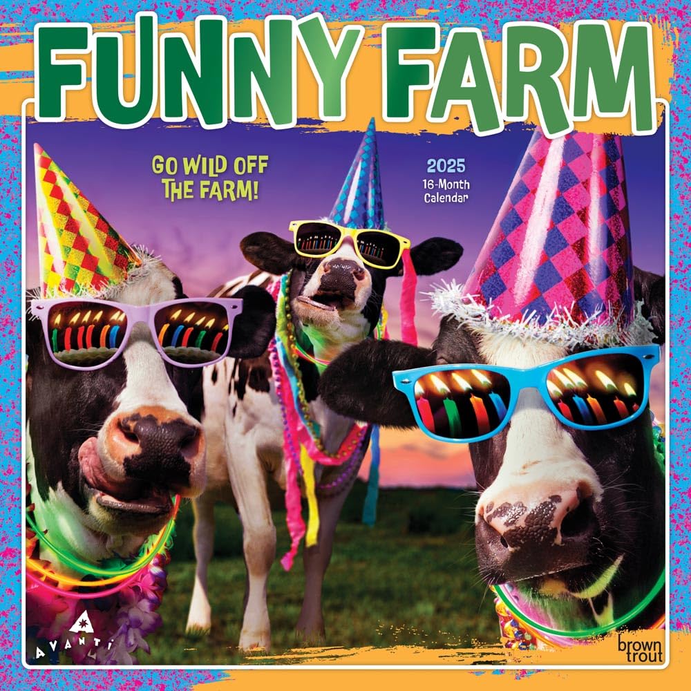 Avanti Funny Farm OFFICIAL | 2025 12 x 24 Inch Monthly Square ...