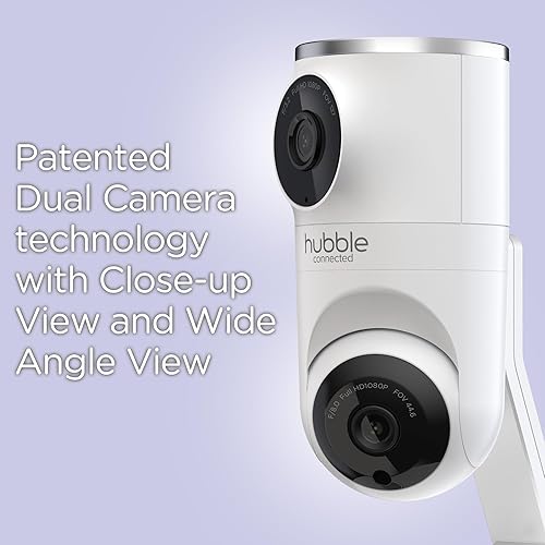 Miniatura 3 de HUBBLE CONNECTED Nursery Pal Dual Vision Smart Camera Monitor de bebé habilitado para Wi-Fi con seguimiento de movimiento AI, además de sonidos