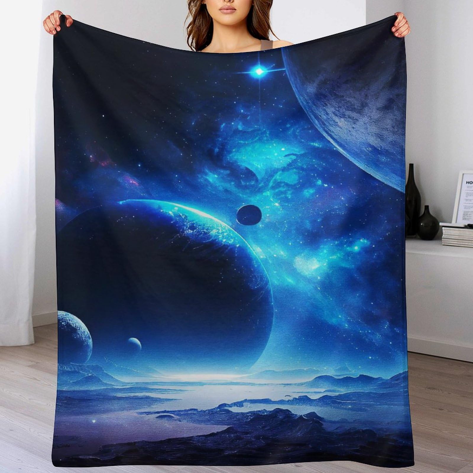 Jeté de lit galaxie grand plaid canapé flanelle douce couverture voyage enfant