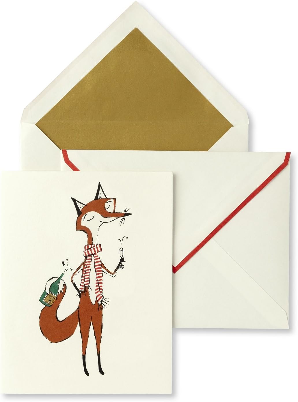 Kate Spade New York Holiday Card Set of 10 with Envelopes, Fox