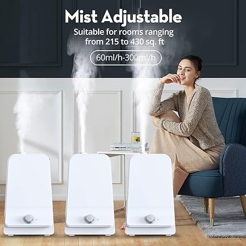 Miniatura 4 de Humidificadores para dormitorio, habitación grande, hogar, humidificadores de niebla fría de 6 litros para bebés y plantas, 20-60 horas de tiempo de