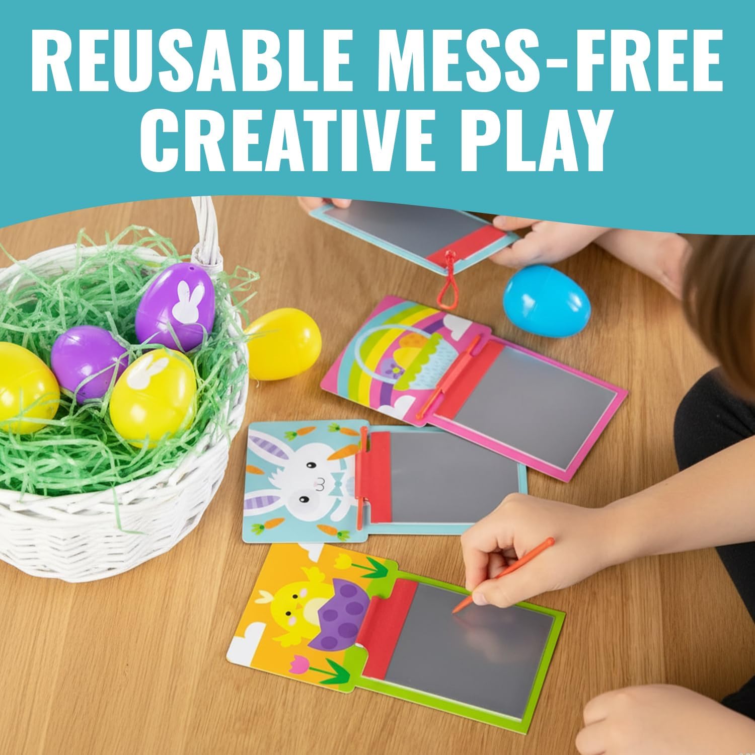 Fun Express 3 1/2" x 6 3/4" Brightly Colored Easter Icons Magic Screens - 12 Pc.