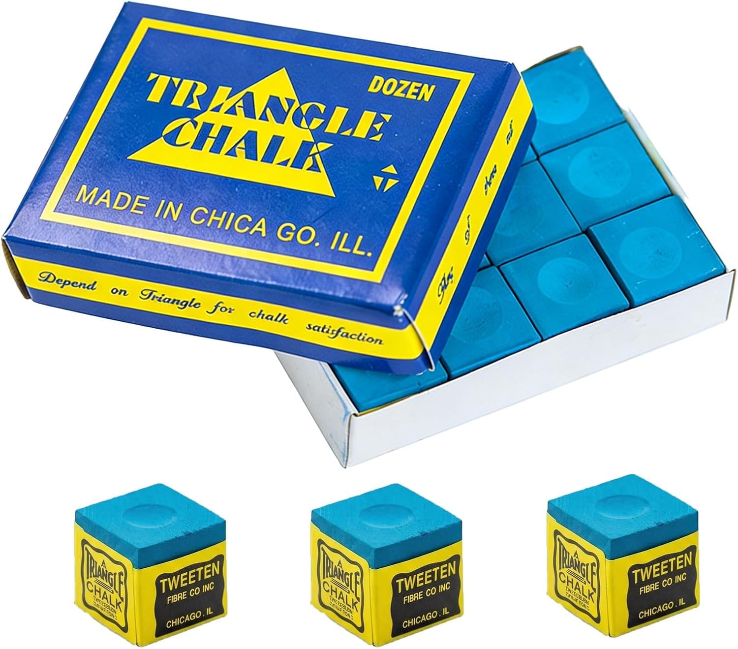 12 Pack Pool Cue Chalk, Professional Billiard Chalk Cubes for Enhanced ...