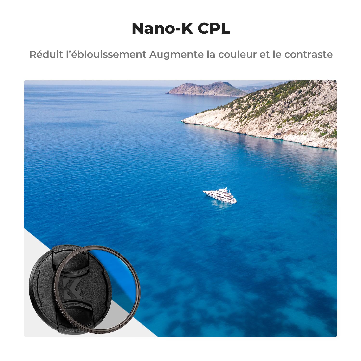 K&F CONCEPT 67mm Filtre Polarisant CPL avec Bouchon et Courroie pour Objectif Appareil Photo