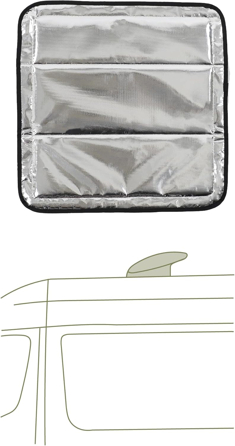 VanEssential Magnetic Insulated Blackout Roof Vent Cover Designed for (MaxxAir/Fantastic Fan) 16.5" x 16.5" - Black