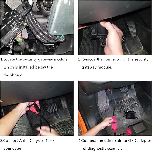 Miniatura 5 de Adaptador de cable compatible con Chry-sler 12+8 conector de cable de programación para Autel DS808 Maxisys Cable de prueba principal para Autel