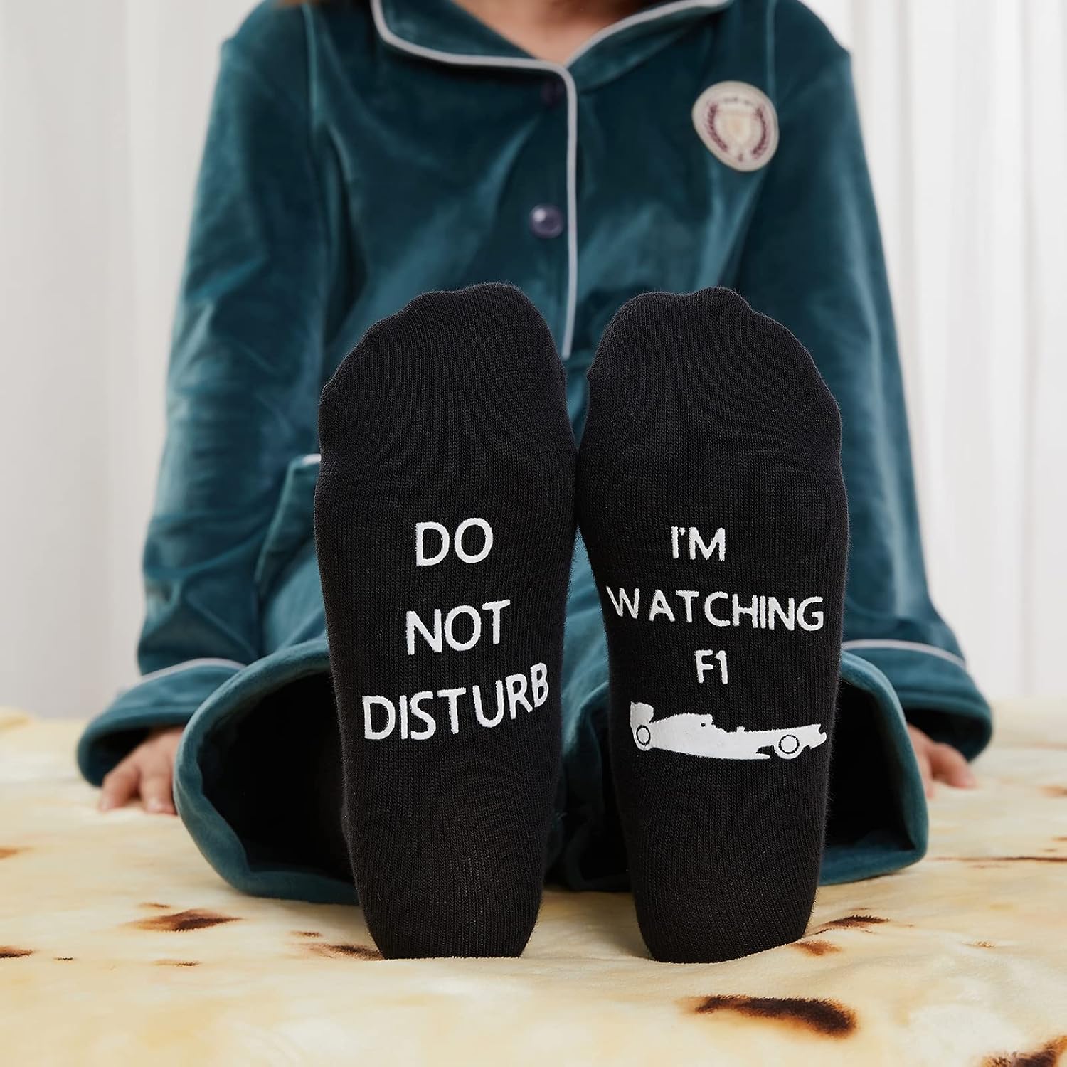 Do Not Disturb I'm Watching F1. Racing Car/Sports Car Novelty Socks, Birthday Gift, Sports gift,Gift for Family Friend.Men Women Socks …