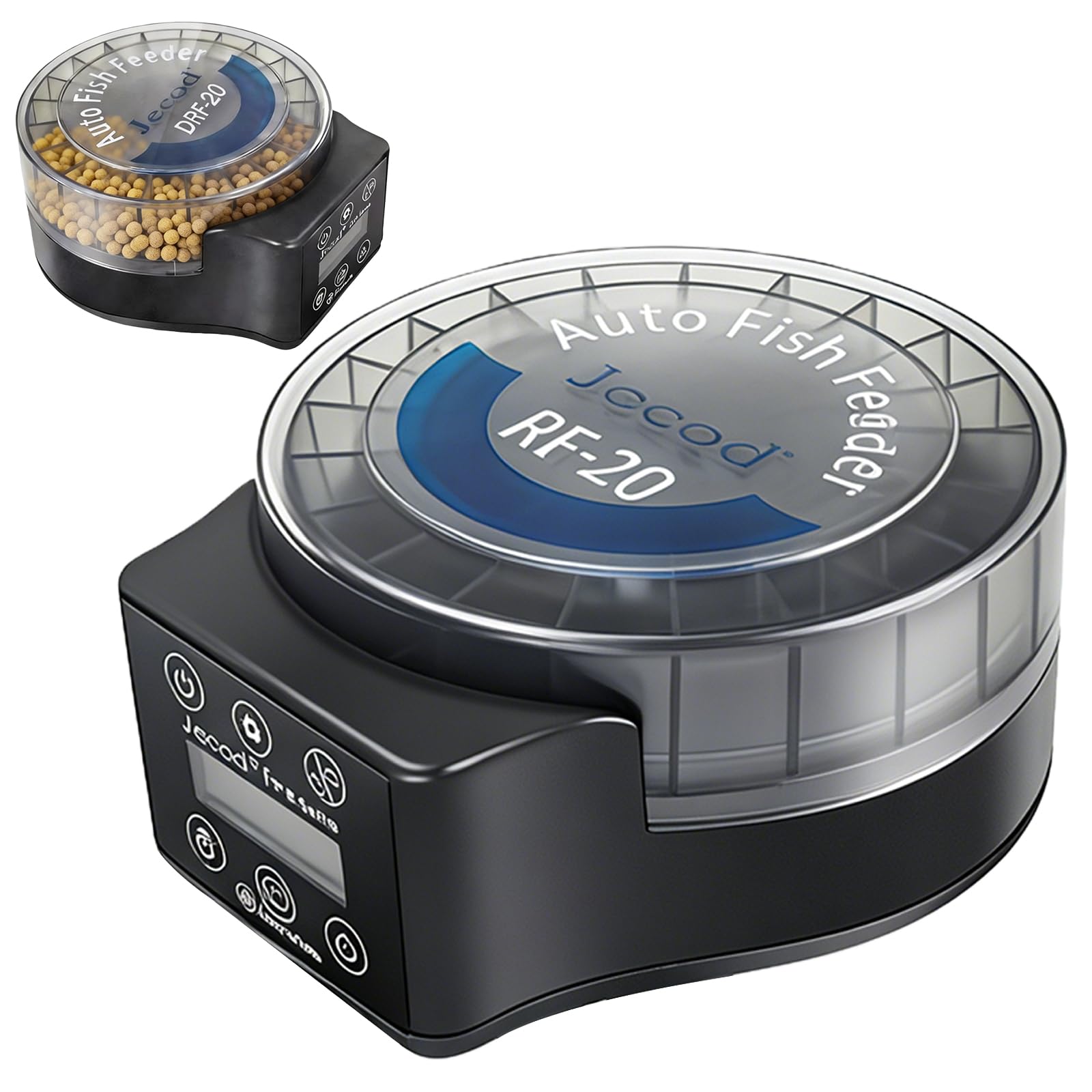 Futterautomat Aquarium, Automatischer Fischfutterautomat, Automatischer Futterspender Fische Mit Timer 140ML, 6 Modis, Aquarium Futterautomat Mit Usb Kabel Lcd Anzeige Für Pulver,Pellets Und Granulate
