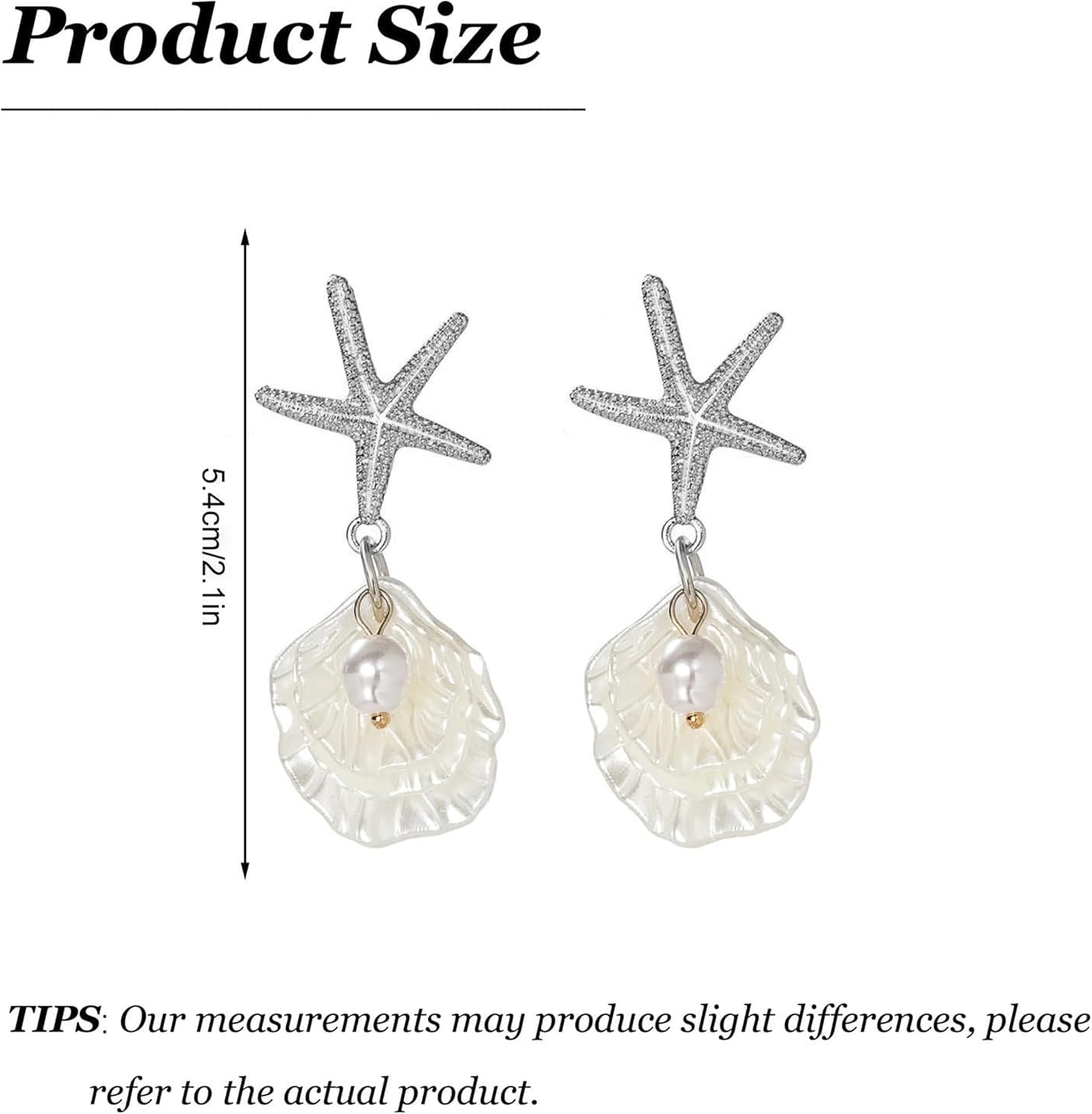 Starfish Earrings for Women Gold Starfish Stud Earrings Dangle Seashell Pearl Ocean Jewelry Beach Summer Outfits Gifts - Image 6