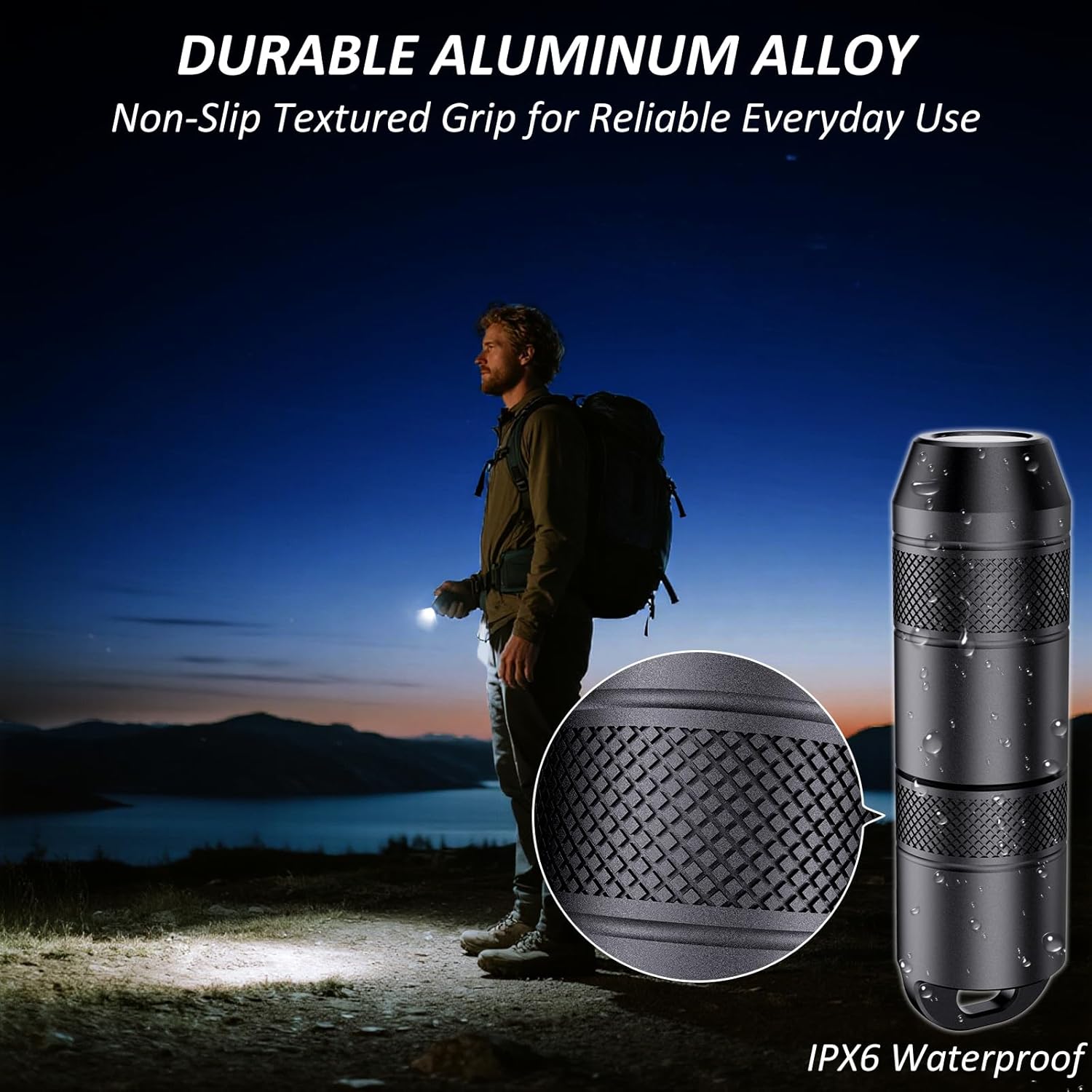 2 Pack EDC Keychain Flashlight, Rechargeable Mini Flashlights Hight Lumens Keyring Lights with Magnetic Base, Compact and Portable Micro LED Light for Key Chain Emergencies and Everyday Carry (2 Pack)