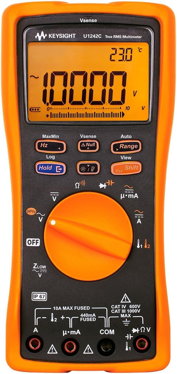 KEYSIGHTU1242C Handheld Digital Multimeter, 4 Digit, with IP 67