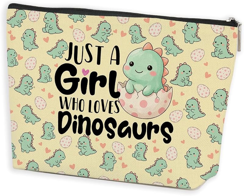Necessaire de maquiagem com estampa de dinossauro Azteoiz, 20,07 cm x 5,08 cm x 17,78 cm