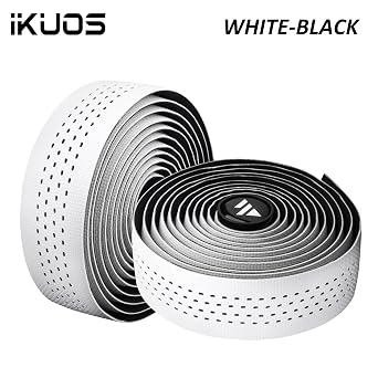 Bicycle Handlebar Tape, Multiple Colors Available: Black, Black-White, Black-Red, White-White, White-Black (White-Black)