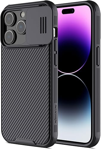 Nillkin CamShield Pro diseñada para iPhone 14 Pro con funda para cámara, funda con protección deslizante para cámara, delgada, a prueba de golpes, disponible en Yaxa Peru