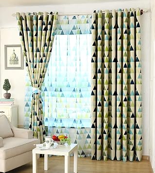 GYROHOME Triangular Grid Blackout Curtain, Grommet Top Thermal Insulated Room Darkening Engery Saving Drape Noise reducing No Formaldehyde,1Panel,52Wx84L-inch,Limit Green