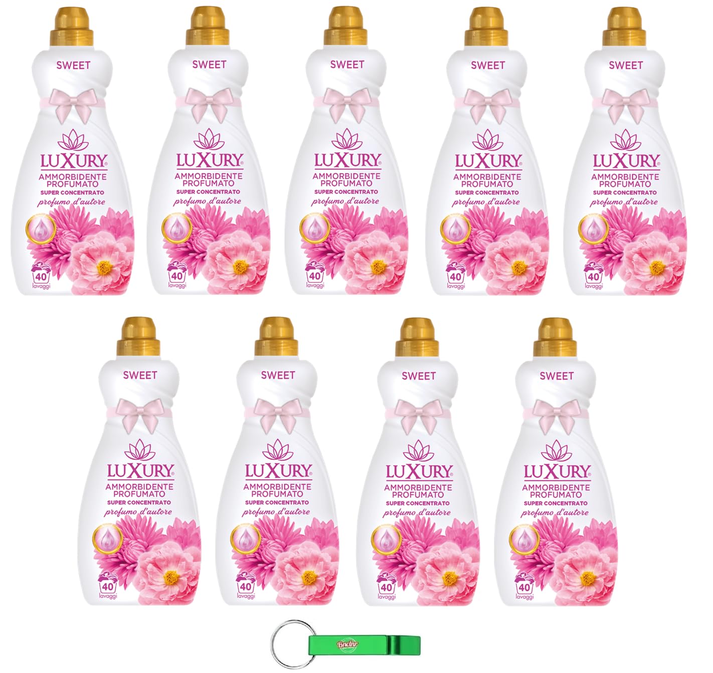 Luxury Ammorbidente Sweet, suavizante concentrado, detergente líquido para tu ropa, 40 lavados, 900 ml + llavero Beni Culinari gratuito