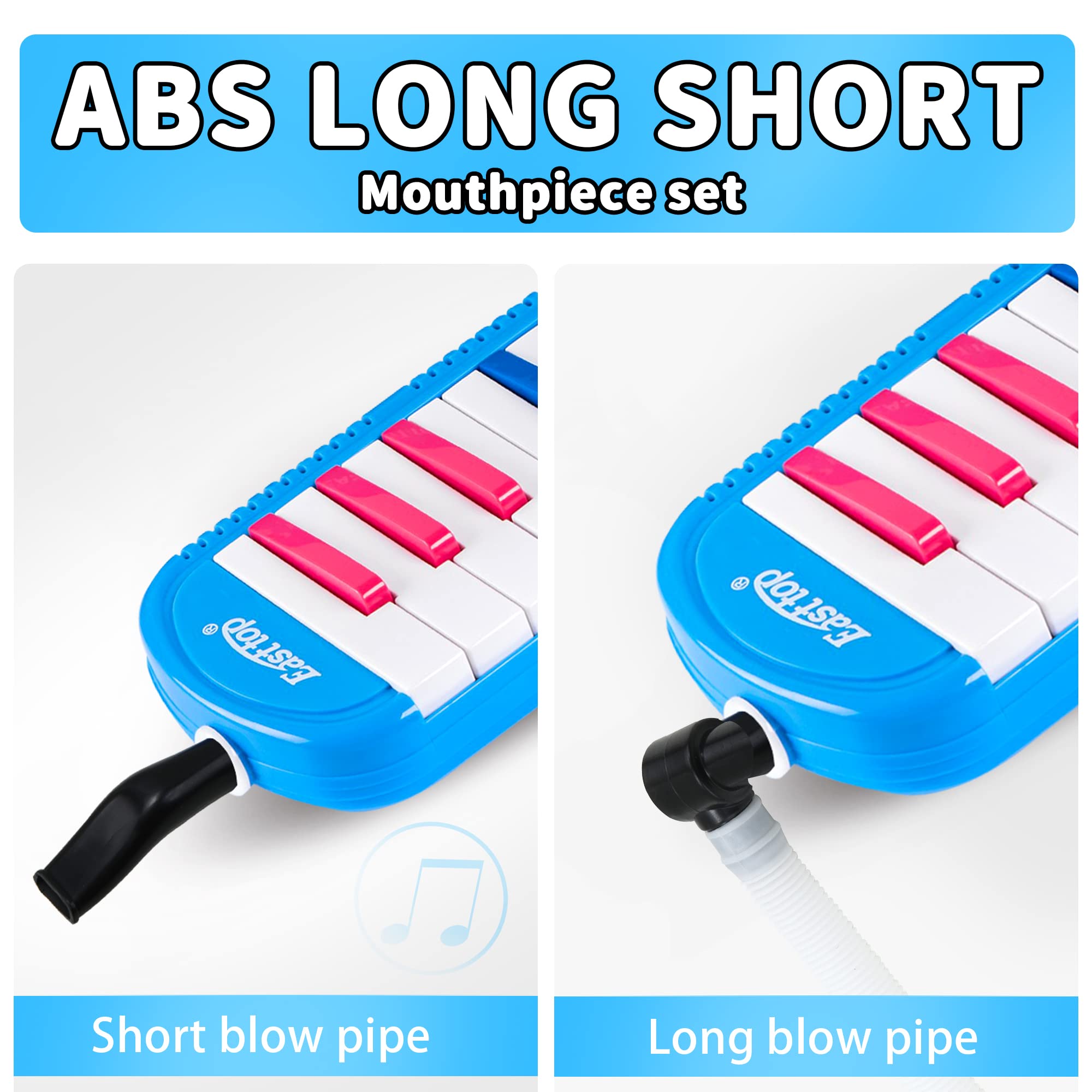 East Top Melodica avec 37 touches, mélodica à bouche professionnel instrument mélodique à clavier pour adultes, étudiants et enfants, en cadeau