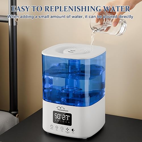 Miniatura 8 de Humidificador inteligente para dormitorio, habitación grande, humidificador de llenado superior de niebla fría de 4 litros con control de