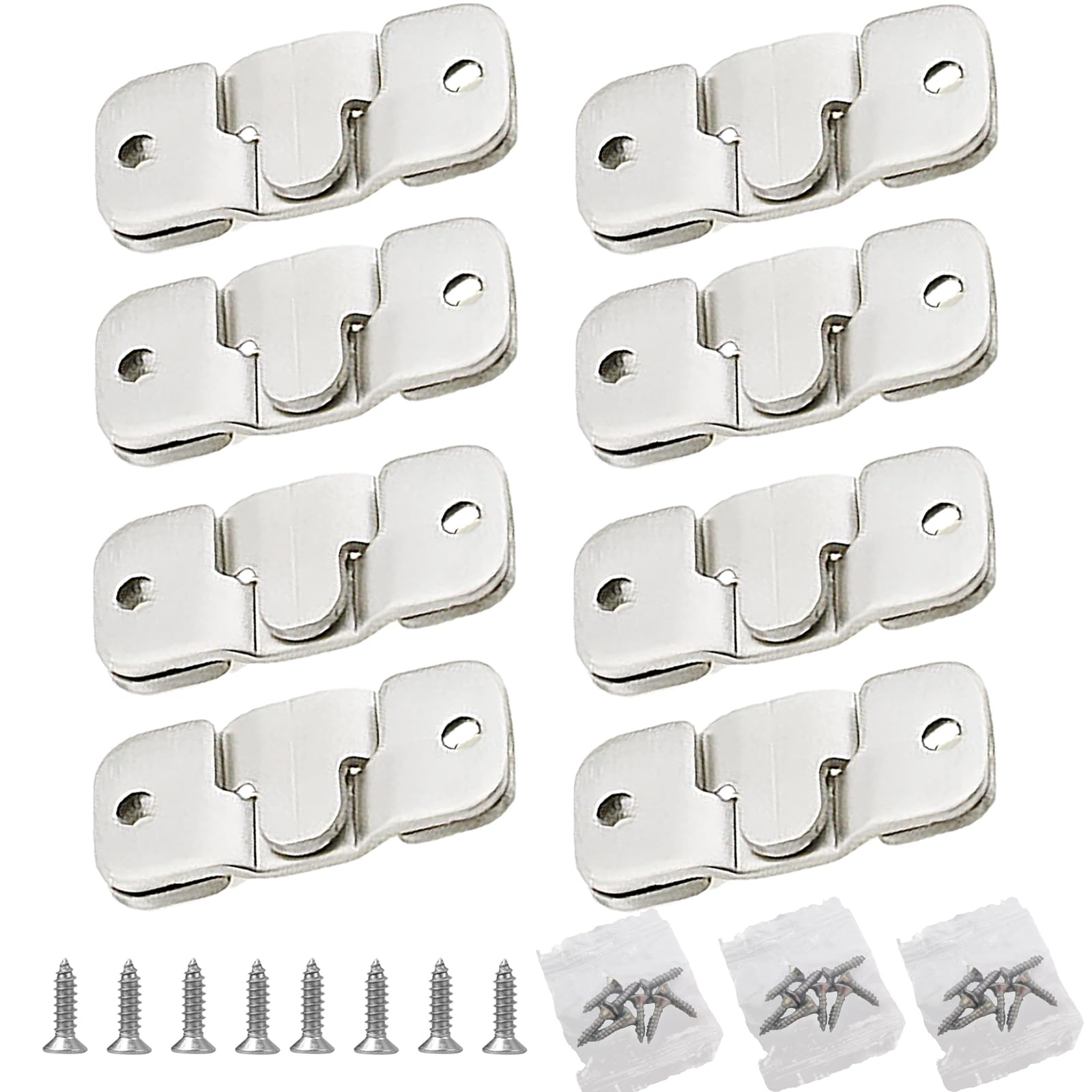 Flush Concealed Mount Bracket 16Pcs Heavy Duty Interlocking Hanger Picture Hooks Poster Hangers Mirror Brackets for Photo Frame,Picture,Mirrors, Artworks,Posters, Clock Mirror Frames,Headboards