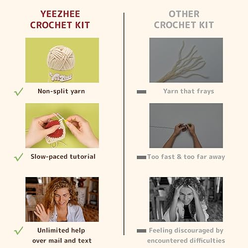 Miniatura 6 de Yeezhee Kit de ganchillo para principiantes, kit de iniciación de Granny Square con tutoriales en video paso a paso, kit de tejido para adultos y