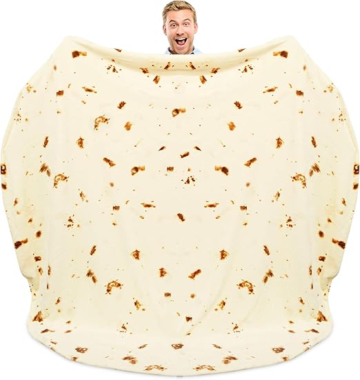 Zulay Burritos Tortilla Blanket Wrap Double Sided Large