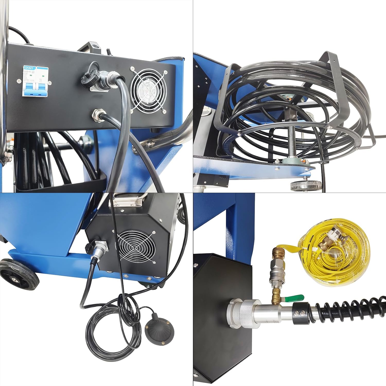 Oil Fume Pipeline Cleaning Machine 220V Pipe Dirt Oil Stains Removal Equipment Kitchen Exhaust Duct Cleaning Machine Duct Cleaner Applicable Diameter 3.94-31.5in for Fume Exhaust System