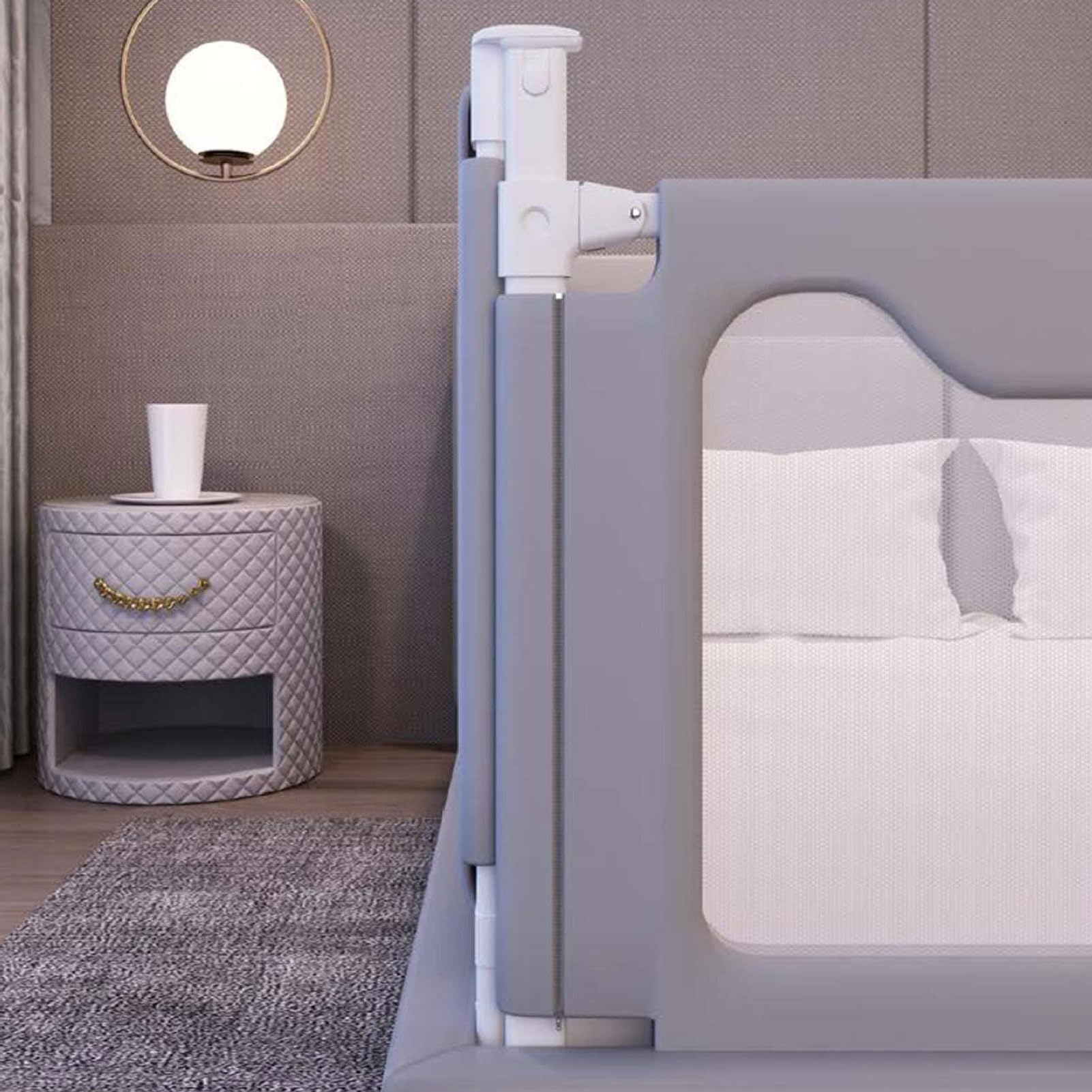 HUHJYUGE Bed Rail Guard, Barandilla de Cama para Niños, Barrera de Seguridad para Cama Bebé, Protección Anticaídas, Altura Regulable, para Muchos Tipos de Cama (A 1.2m)