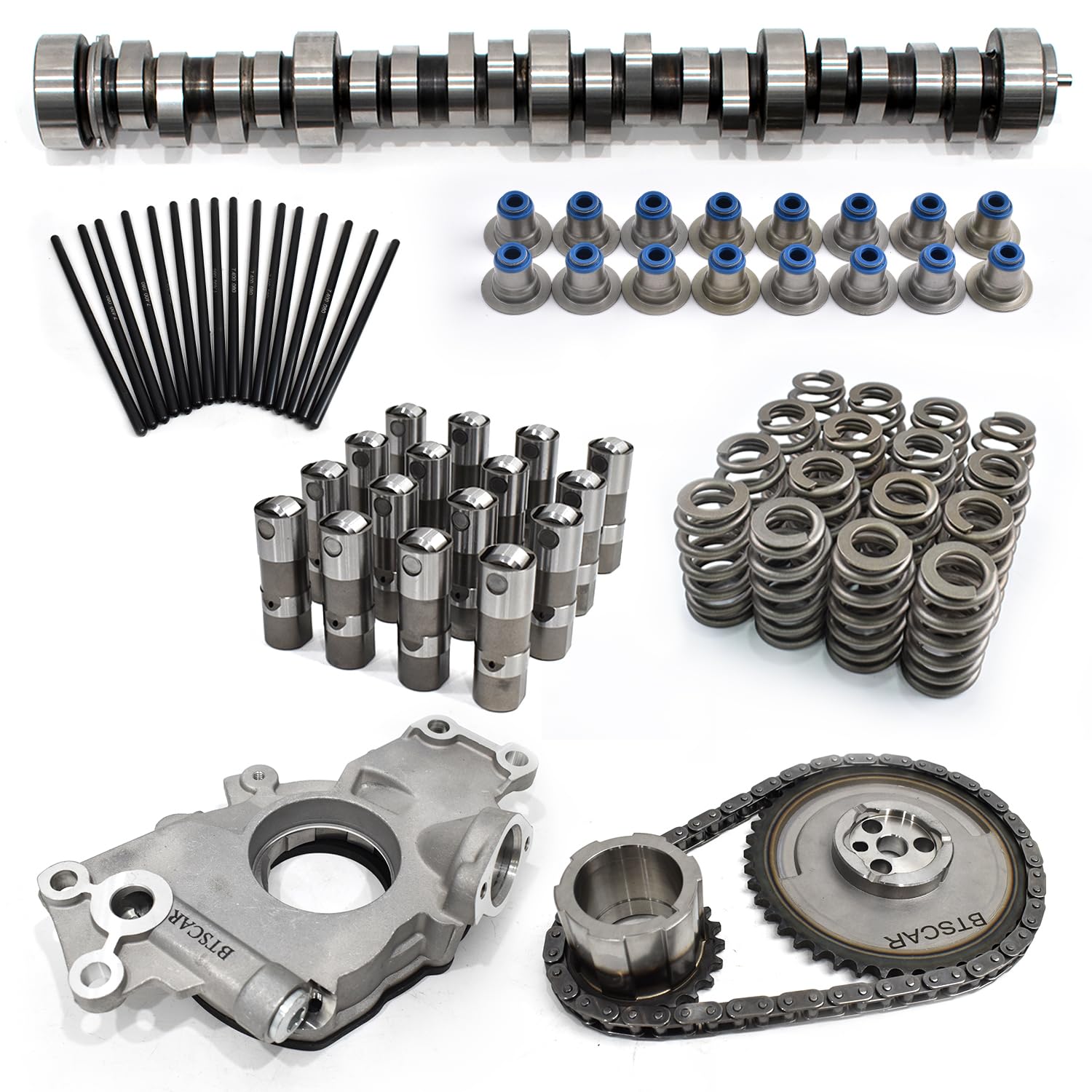 E1840P Sloppy Stage 2 Camshaft Kit, Fit for 1997-2007 Chevrolet/GMC Gen 3 4.8L 5.3L 5.7L 6.0L LS1 LS2 LS6 LQ4 LQ9 LS Cam Kit, Includes 585"/.585" 5.3 LS Cam Kit, Lifters, Timing Chain