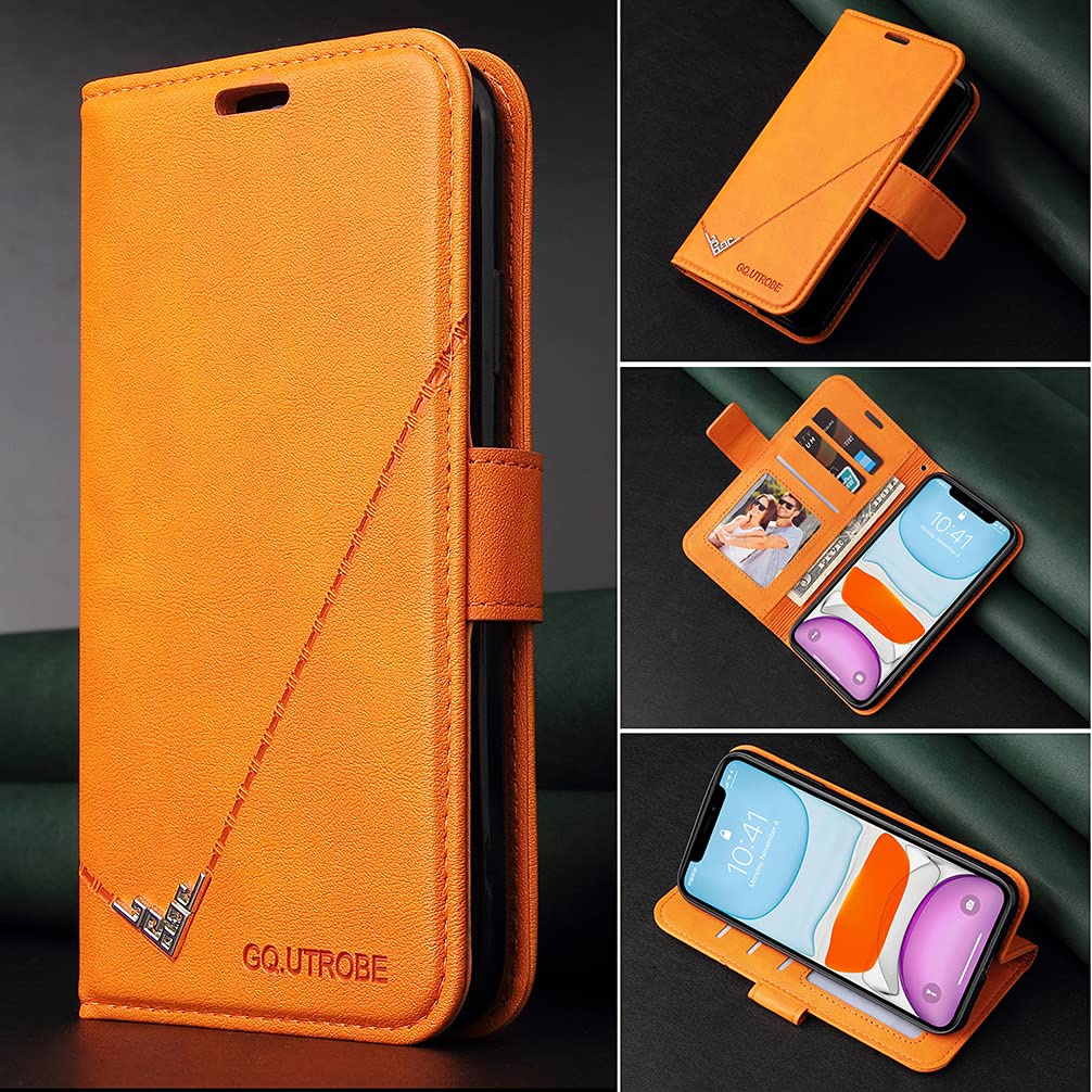 TIANCI Cover per Xiaomi Redmi Note 8 2021/Note 8 Cover, Custodia Portafoglio in Pelle Sintetica con TPU Antiurto, Supporto Stand, Slot per Schede e Protezione Custodia per Xiaomi Note 8 2021, Giallo