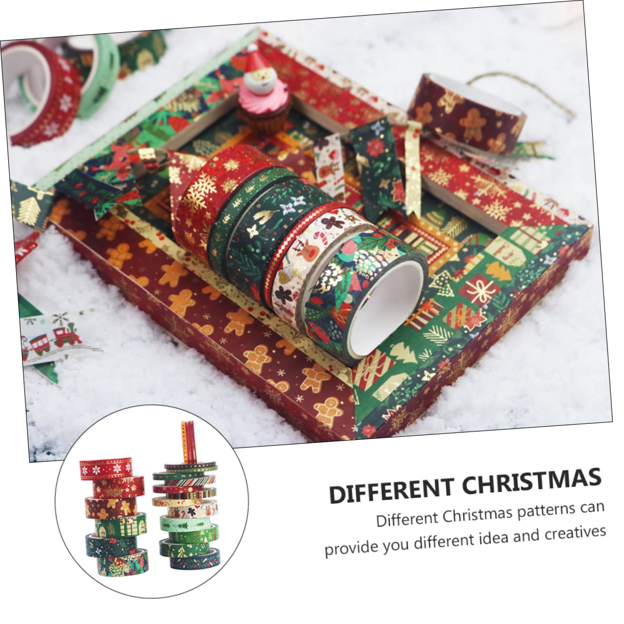 63rollos Cinta De Navidad Washi Tape De Cintas De Japonesas para Manualidades y Decoración De Diseño para Tarjetas y Scrapbooking