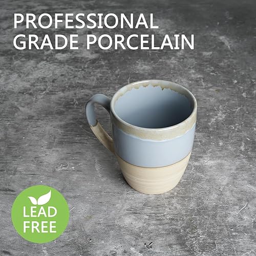 Miniatura 3 de Bosmarlin Juego de 4 tazas de café de cerámica, 16 onzas, 5 colores para elegir, tazas de té, aptas para lavavajillas y microondas, esmalte reactivo