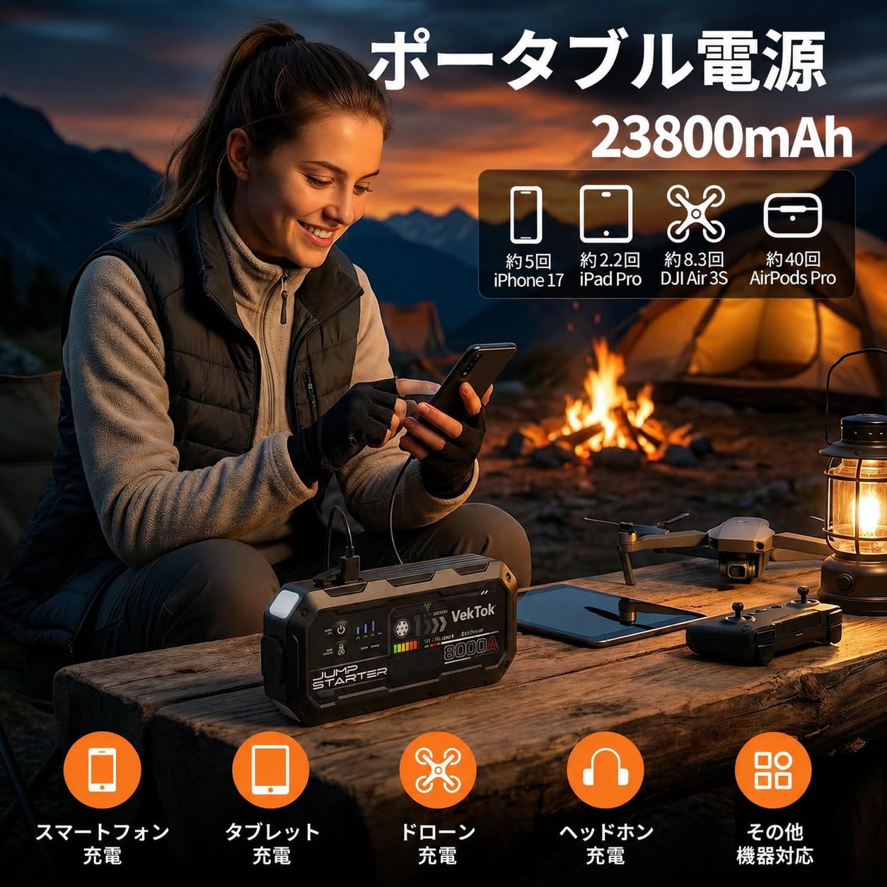 Amazon | ジャンプスターター 12V車用 エンジンスターター 車緊急始動