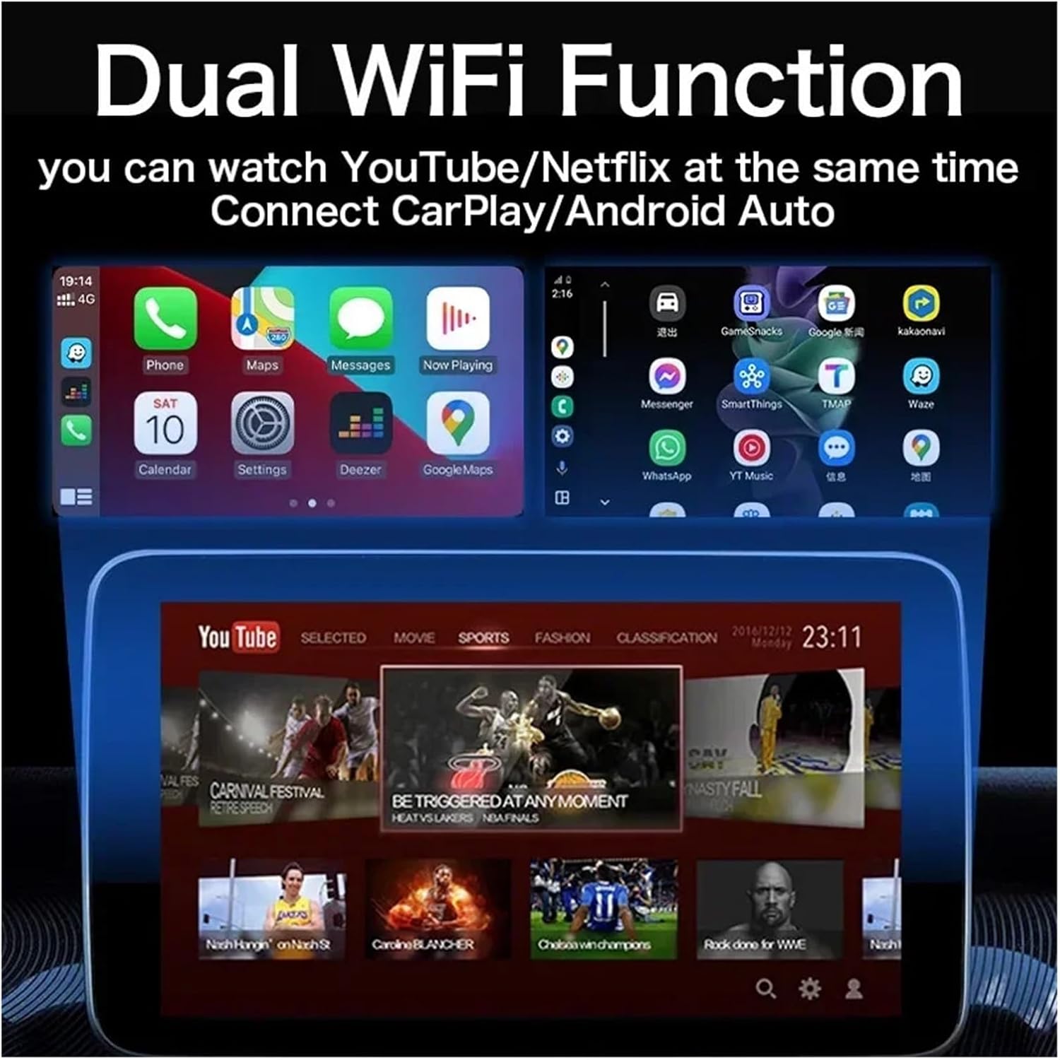 Wireless CarPlay and Android Auto setup interface