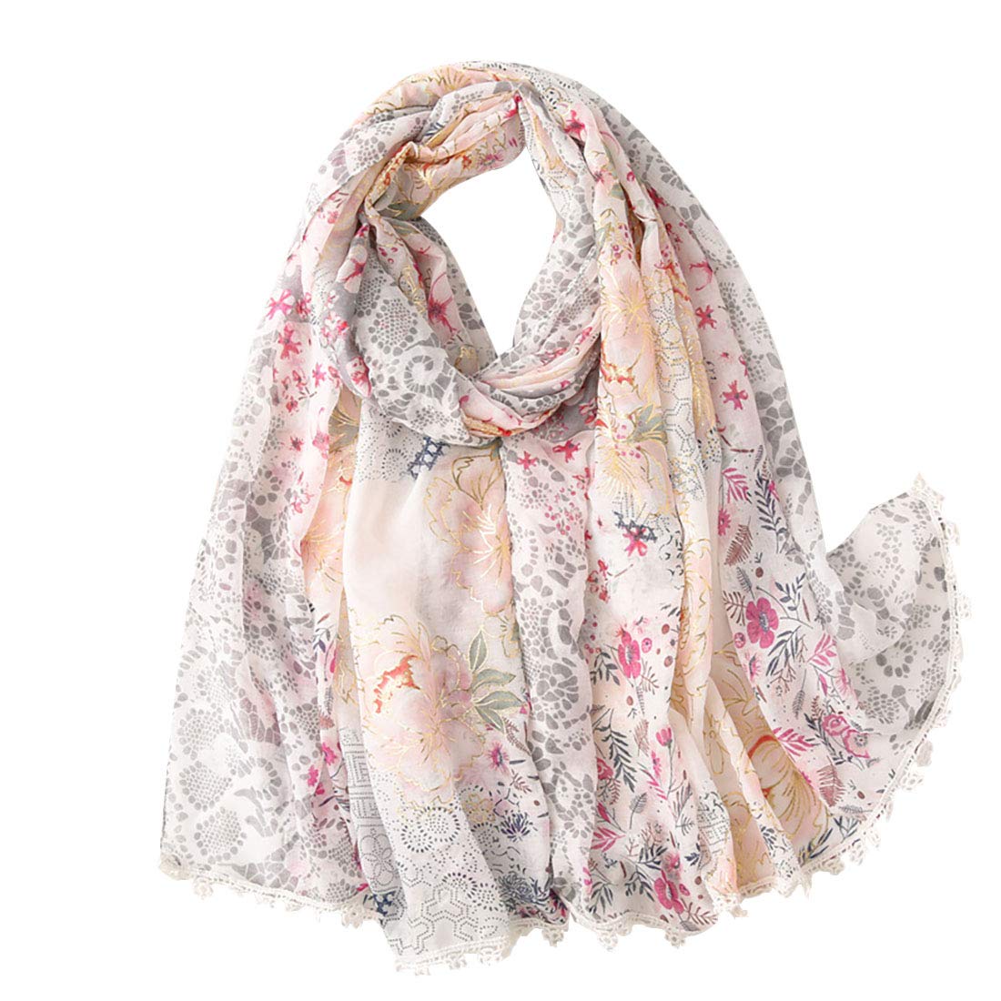 Fairygate Women's Fgyt7036 Scarfs Gifts Flower Scarf Lightweight Soft Shawl Scarves & Wraps 7036