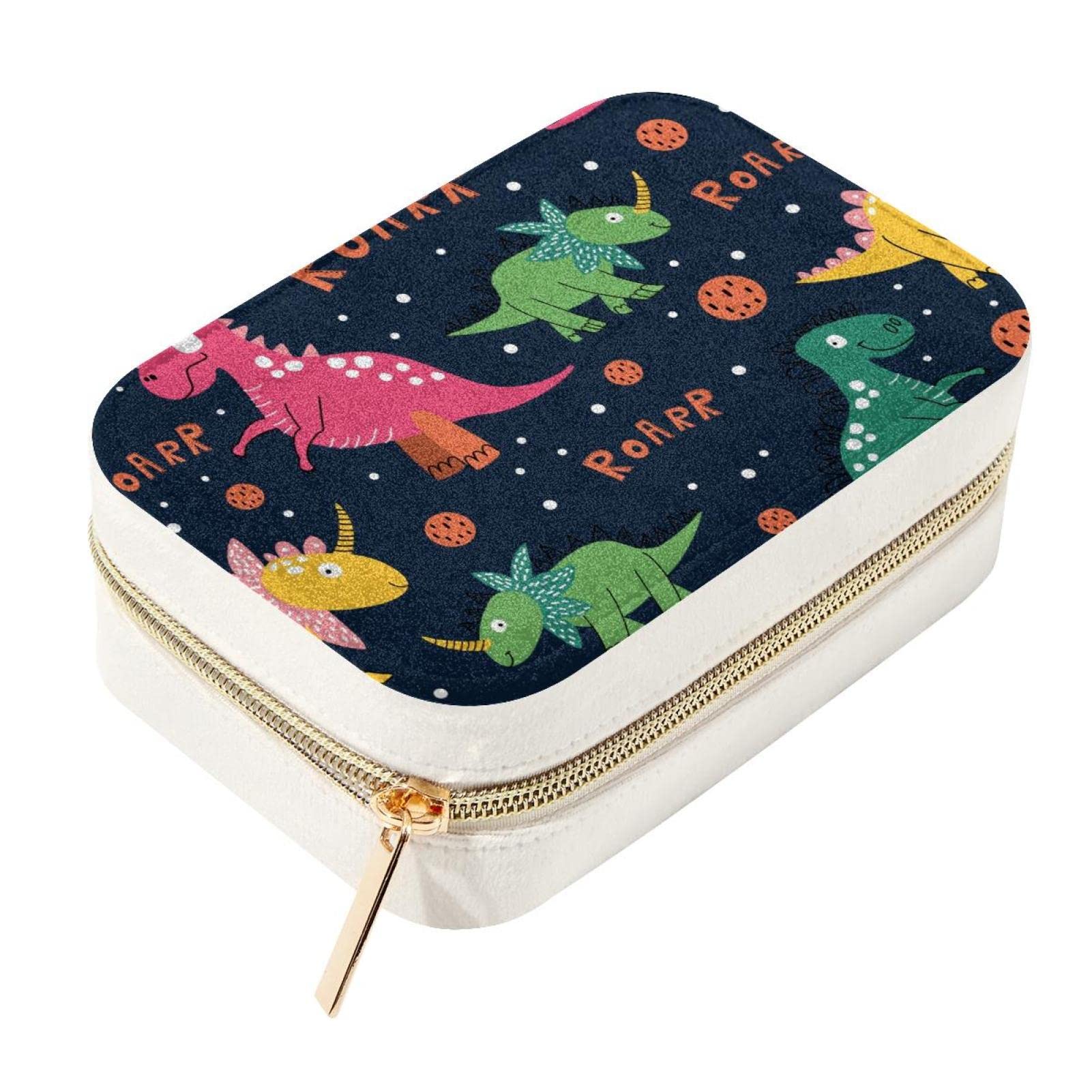 Boîte à bijoux de voyage portable petit format organiseur velours à motifs colorés