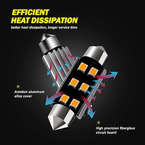 Miniatura 134 de AUXLIGHT DE3175 DE3021 6418 6411 211-2 212-2 578 569 Canbus Bombillas LED de luz interior sin errores 6000K Xenon Blanco, Super brillante 6SMD chips