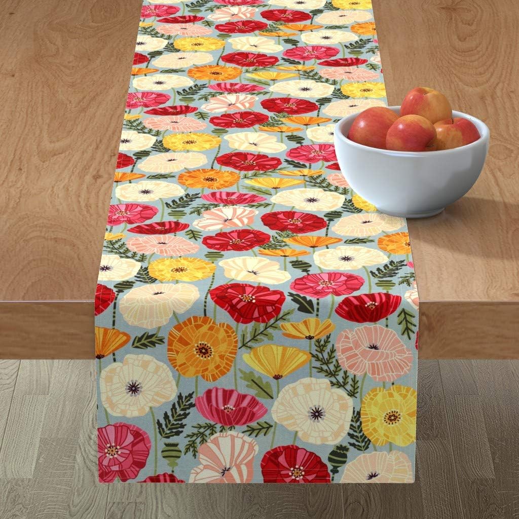 Bilberry Furnishing By Preeti GroverCotton Blend Decorative Handmade Floral Print 200 TC Queen Size Table Runner - Multicolor, 13 X 60 Inches